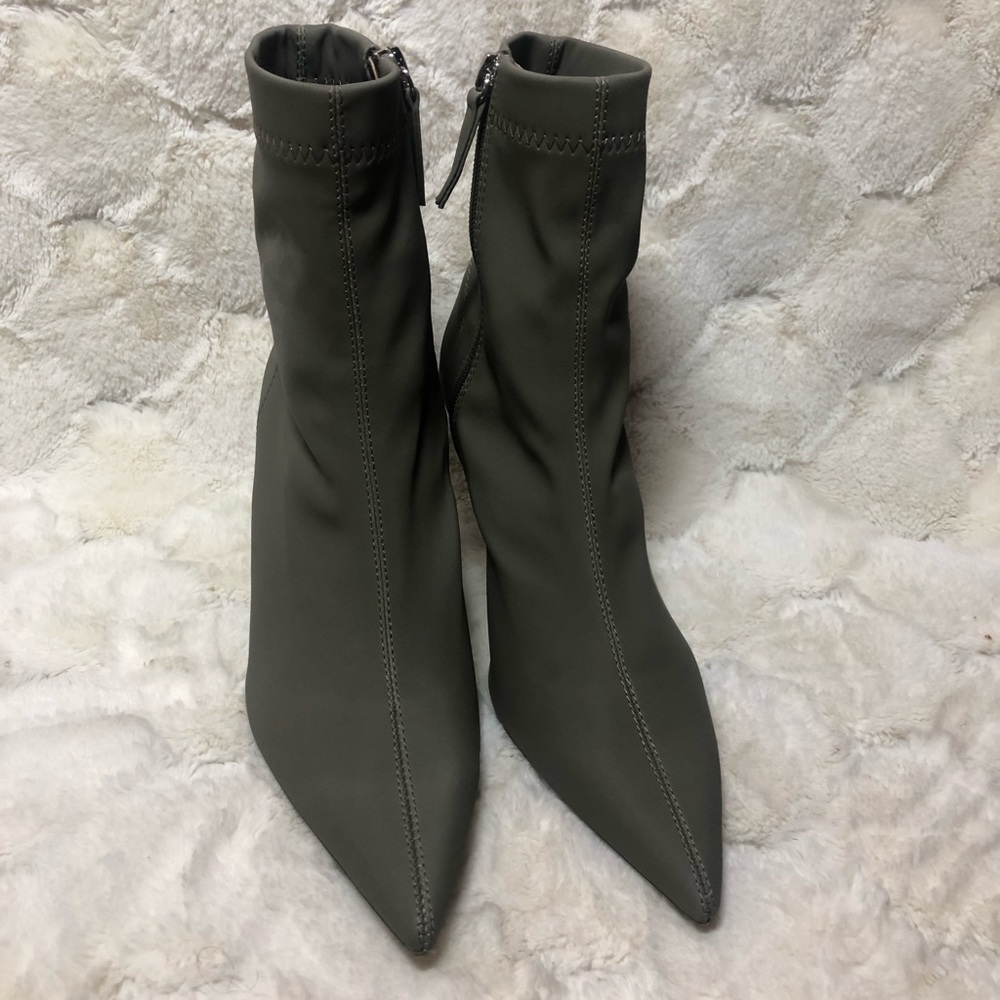 Zara Gray Heeled Booties